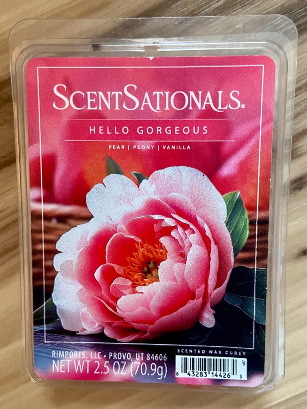 1 ScentSationals HELLO GORGEOUS Scented Wax Melts Cubes 2.5oz Pear Peony Vanilla